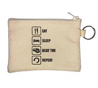 Eat Sleep Beat The Meat Repeat - Llavero con monedero, color beige, beige, Talla única