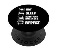 Eat sleep build your business repeat PopSockets PopGrip Intercambiable