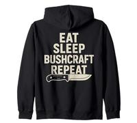 Eat Sleep Bushcraft Repite Prepper Supervivencia Sudadera con Capucha