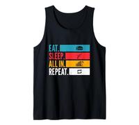 Eat Sleep con mentalidad de Juego de póker repetido y motivación Camiseta sin Mangas