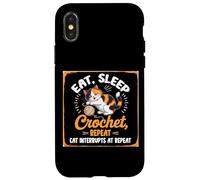 Eat, Sleep Crochet, Repeat Cat INTERRUPTS AT Repeat Carcasa para iPhone X/XS