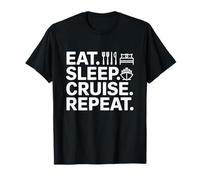 Eat Sleep Cruise Repetir el lema del estilo de vida Camiseta