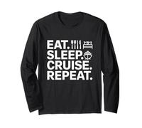 Eat Sleep Cruise Repetir el lema del estilo de vida Manga Larga