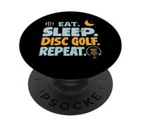 Eat Sleep Disc Golf Repeat Funny Player Hobby Life PopSockets PopGrip Adhesivo