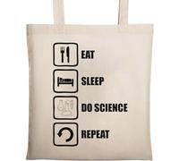 Eat Sleep Do Science Repeat - Bolsa de algodón ecológico natural, color beige, beige, Talla única