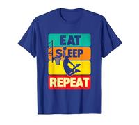 Eat Sleep Dunk Repeat, Amante de la Pelota de Baloncesto Vintage Camiseta, Hombre, Azul Real, S