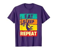 Eat Sleep Dunk Repeat, Amante de la Pelota de Baloncesto Vintage Camiseta, Hombre, Morado, S