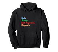 Eat Sleep Eat Popcorn Repeat para los Amantes de Las películas y Las Palomitas de maíz Sudadera con Capucha