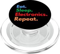 Eat Sleep Electronics Repite Estudiantes de Ingeniería Eléctrica PopSockets PopGrip para MagSafe
