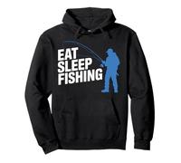 Eat Sleep Fish Repeat - Divertido pescador experto en pesca de lubina Sudadera con Capucha