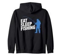 Eat Sleep Fish Repeat - Divertido pescador experto en pesca de lubina Sudadera con Capucha