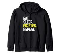 Eat Sleep Fix Eyes Repeat Funny Optometrista Gift Eye Doctor Sudadera con Capucha