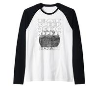 EAT SLEEP FIX REPEAT TEAM CAOS CONTROL Equipo mecánico de rally Camiseta Manga Raglan