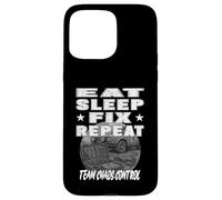 EAT SLEEP FIX REPEAT TEAM CAOS CONTROL Equipo mecánico de rally Carcasa para iPhone 15 Pro Max