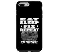 EAT SLEEP FIX REPEAT TEAM CAOS CONTROL Equipo mecánico de rally Carcasa para iPhone 7 Plus/8 Plus