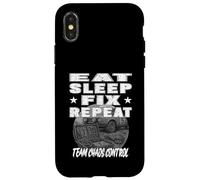 EAT SLEEP FIX REPEAT TEAM CAOS CONTROL Equipo mecánico de rally Carcasa para iPhone X/XS