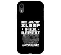 EAT SLEEP FIX REPEAT TEAM CAOS CONTROL Equipo mecánico de rally Carcasa para iPhone XR