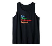 Eat Sleep Fly Drones Repite para Pilotos y Amantes de Drones Camiseta sin Mangas