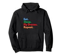 Eat Sleep Fly Drones Repite para Pilotos y Amantes de Drones Sudadera con Capucha