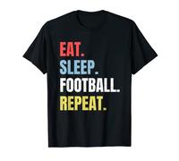 Eat Sleep Football Repeat Soccer Gifts for Kids Men Women Camiseta