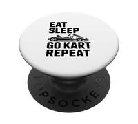 Eat Sleep Go Kart Repeat Divertido Ventilador de Carreras PopSockets PopGrip Adhesivo