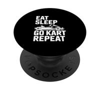 Eat Sleep Go Kart Repeat Divertido Ventilador de Carreras PopSockets PopGrip Adhesivo