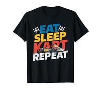 Eat Sleep Go Kart Repeat Vintage Karting Badge Lifestyle Camiseta