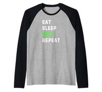 Eat Sleep Golf Repeat Cool Funny Golfing Camiseta Manga Raglan