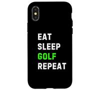 Eat Sleep Golf Repeat Cool Funny Golfing Carcasa para iPhone X/XS