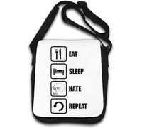 Eat Sleep Hate Repeat No Meme - Bolso de hombro, color blanco, White, Talla única