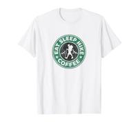 Eat Sleep Hike CAFÉ Senderismo Senderismo Aventura Diseño Inspirado Camiseta gráfica económica, Hombre, Blanco, M