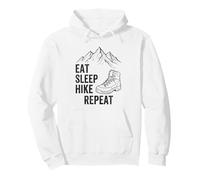 Eat Sleep Hike Repeat Senderismo Montañas Botas de Senderismo Gráficos Sudadera con Capucha