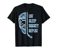 Eat Sleep Hockey Repeat Christmas Icy Funny Frozen Hockey Camiseta