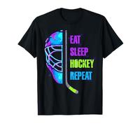 Eat Sleep Hockey Repeat Funny Graffiti Street Teen Hockey Camiseta