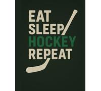 Eat. Sleep. Hockey. Repeat.: Funny Hockey-Themed School Notebook (8.5x11” Lined Paper, 120 Pages): Perfect for Hockey Players, Fans, and Coaches - ... or Team Gift (Living on the Blue Line)