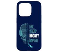 Eat Sleep Hockey Repeat Gamer Kid Teen Hockey Player Gaming Carcasa para iPhone 15 Pro
