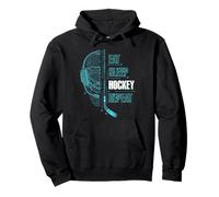 Eat Sleep Hockey Repeat Gamer Kid Teen Hockey Player Gaming Sudadera con Capucha