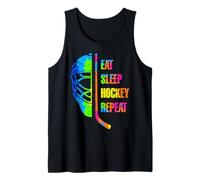 Eat Sleep Hockey Repeat Graffiti-Style Teens Adults Hockey Camiseta sin Mangas