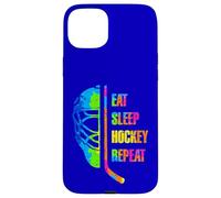 Eat Sleep Hockey Repeat Graffiti-Style Teens Adults Hockey Carcasa para iPhone 15 Plus