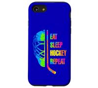 Eat Sleep Hockey Repeat Graffiti-Style Teens Adults Hockey Carcasa para iPhone SE (2020) / 7/8