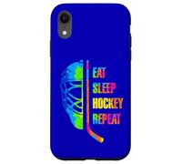 Eat Sleep Hockey Repeat Graffiti-Style Teens Adults Hockey Carcasa para iPhone XR