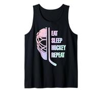 Eat Sleep Hockey Repeat Teens Cute Pastel Gradient Hockey Camiseta sin Mangas