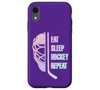 Eat Sleep Hockey Repeat Teens Cute Pastel Gradient Hockey Carcasa para iPhone XR