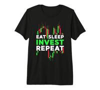 Eat Sleep Invest Repita la inversión de inversores en criptomonedas Camiseta Premium
