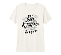 Eat Sleep K-Drama Repite el Drama Coreano Fan Camiseta Premium