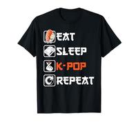 Eat Sleep K-Pop Coreano Pop Música Japonés Arte Manga Otaku Camiseta