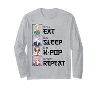 Eat Sleep K-Pop Repeat Regalo de Anime Kawaii de Pop Coreano Manga Larga
