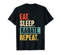 Eat Sleep Karate Repeat - Divertido arte marcial retro vintage Camiseta