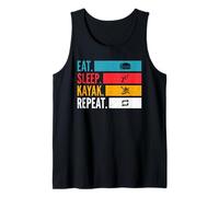 Eat Sleep Kayak Repeat - Diseño de Flujo de Agua Brava Camiseta sin Mangas