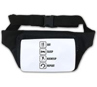 Eat Sleep Kickflip Repeat Skater - Riñonera con eslogan de patinador, color blanco, White, Talla única